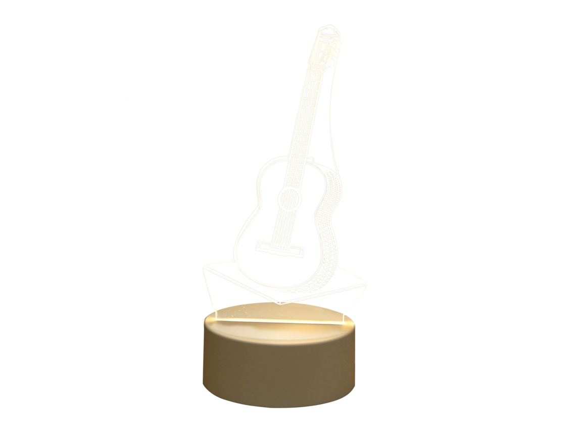 Lâmpada 3D de guitarra, luz quente, decorativa, para quarto, Stitch | S/MARCA