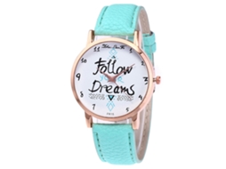 Relógio feminino Zhoulianfa Classic Simple Quartz Analógico com pulseira de PU (verde menta)