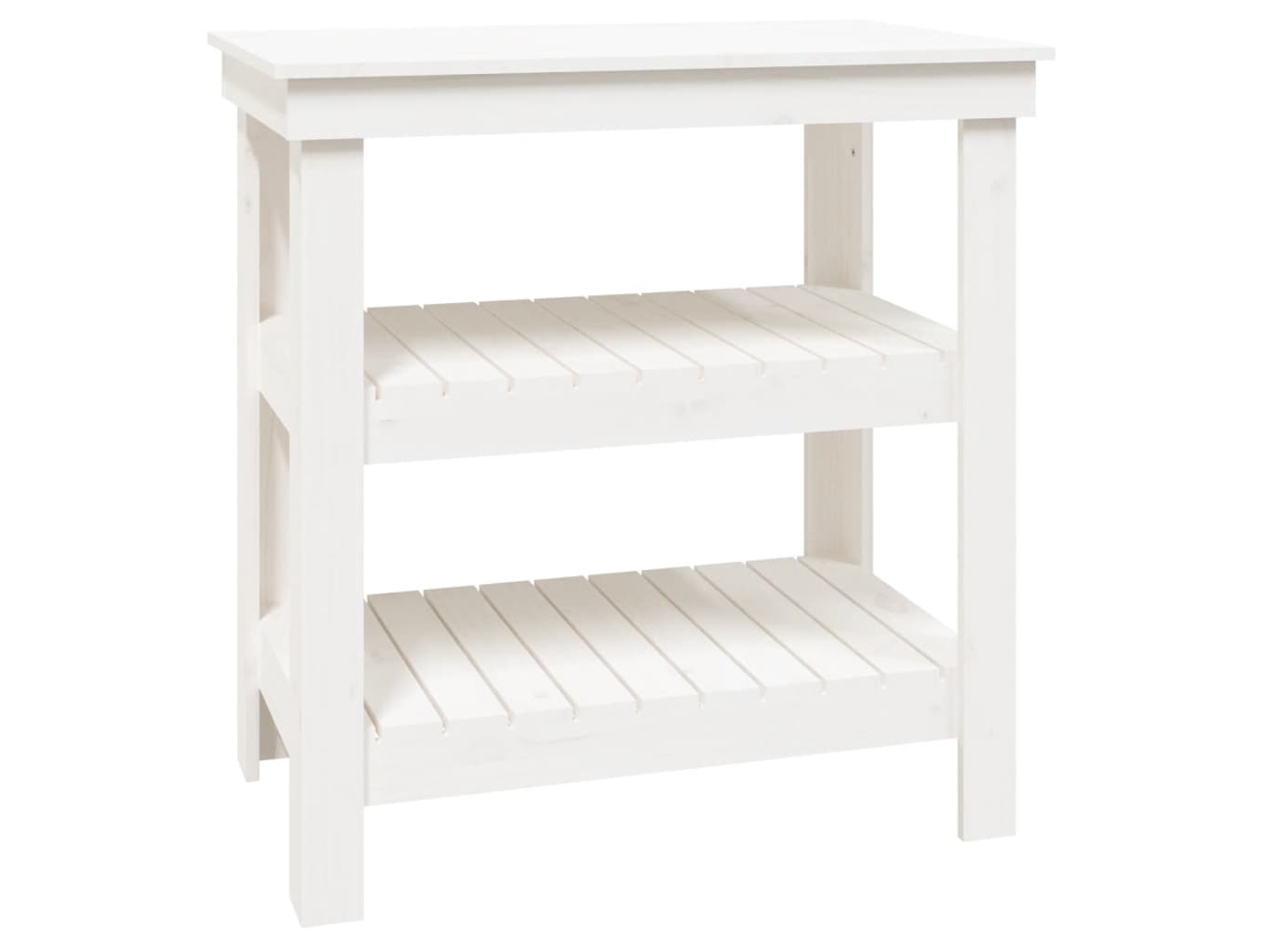 Work Bench, Work Benches Vidaxl Branco Madeira De Pinho (78.5 X 50 X 80 Cm)