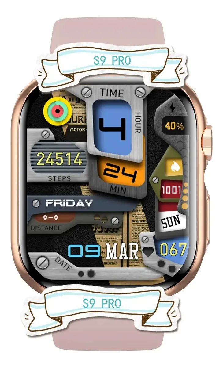 Relógio Inteligente S900 Pro Preto, Modelo Privado, Pulseira Vayotoy