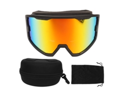 Ymsl Gafas De Esquí Com Dupla Camada Antiembaçante E Proteção Solar, Ajustáveis Para Homens, Mulheres E Jovens, Armação Preta E Lente Vermelha Hxl