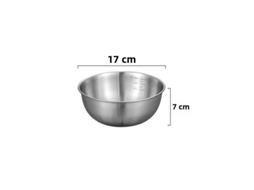 Tigela De Cozinha Em Aço Inoxidável (17 Cm, Prateada), Tigela Para Salada De Frutas Estilo Coreano, Com Marcações De Nível.