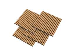 Conjunto De 4 Painéis Acústicos 3d Vang Com Lâminas Lineares 1,44 M² Carvalho Escuro Neu.holz