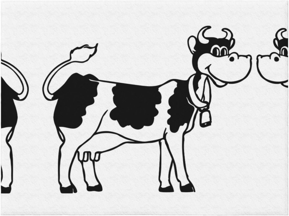 Colcha de Flanela Macia e Aconchegante com Estampa Vacas em Preto Branco Ideal para Sofá Ou Quarto 152 4 X 127
