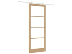 Conjunto 1 Porta Moderna Vidaxl Castanho Madeira De Pinho Maciça (93 X 232 Cm)