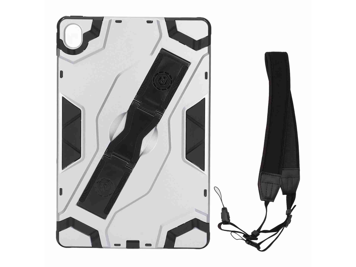 Capa Para Lenovo Tab P11 11 Polegadas Ultra Fina Anti Com Cinto De Ombro E Alça De Mão Prata