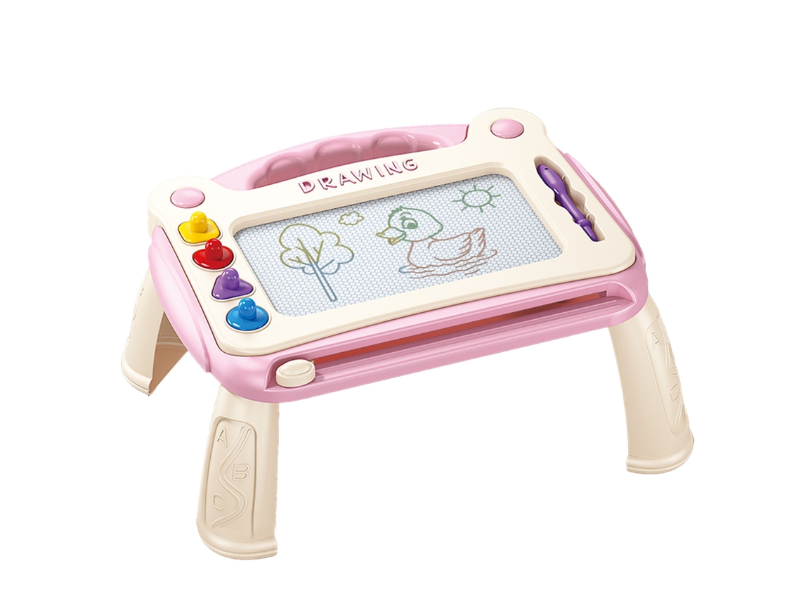 Mali placa de Desenho Magnética Educacional Apagável com 4 Carimbos para Meninas e Meninos Rosa