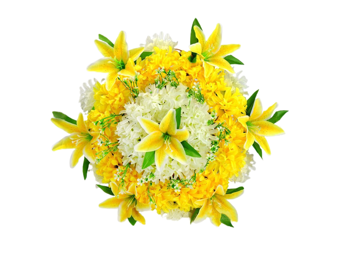 Flores Funerárias de Crisântemo e Lírio Artificiais LAXISCREED