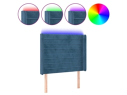 Led Headboard, Led Headboards Vidaxl Azul Veludo (103 X 16 X 118/128 Cm)