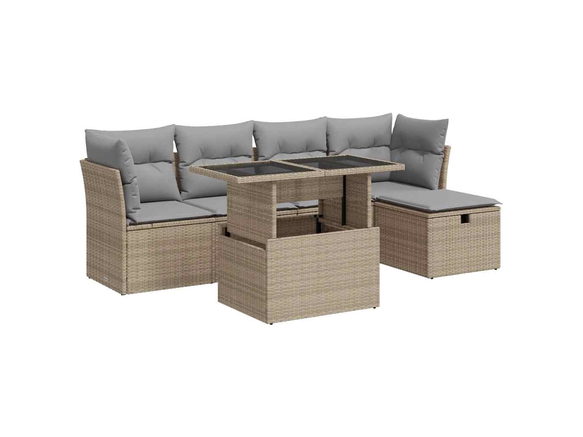 Garden Sofa Set, Garden Sofa Sets Vidaxl Bege Rattan / Vime (n/a)