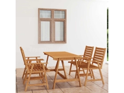 Vidaxl 5 Pcs Conjunto De Jantar Para Jardim Madeira De Acácia Maciça