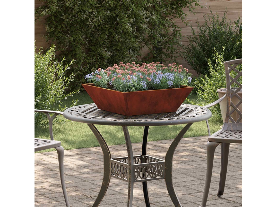 Vidaxl Vaso De Jardim Ferro Enferrujado 50 X 50 X 15 Cm Aço Corten