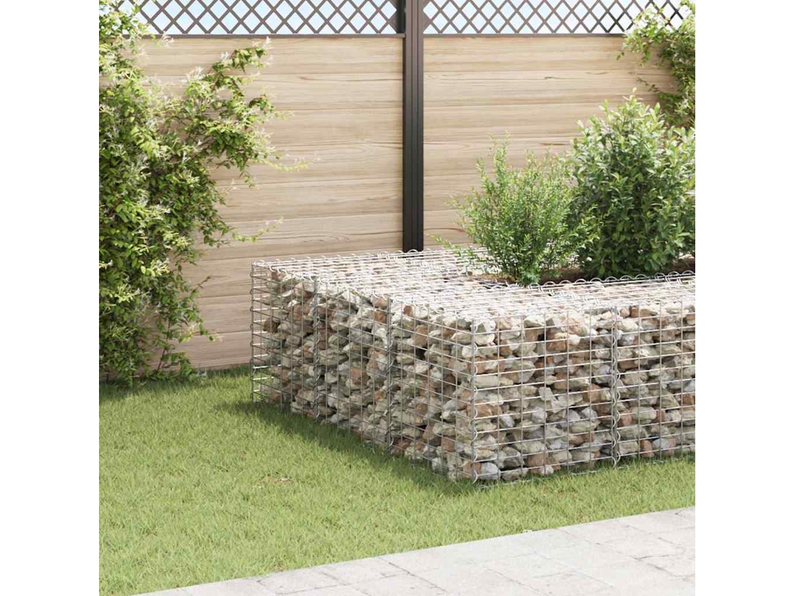 Vidaxl Canteiro Elevado/cubo Gabião 60x60x60 Cm Fio De Aço
