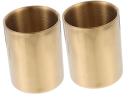 Jogo De 2 Porta Caneta Multifuncional Redondo Em Aço Inox, Organizador De Mesa Compacto P Gokoco