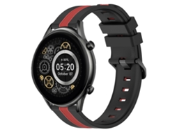 Bracelete de Smartwatch para Xiaomi Haylou RT2 LS10 22mm de silicone vertical de duas cores (preto + vermelho)