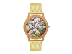 Reloj De Pulsera Analógico De Aleación Moda Ocio Cuarzo Oro Para Hombre Y Mujer
