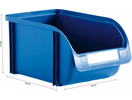 CAIXA CONTENTORA EMPILHÁVEL 21CM TITANIUM AZUL