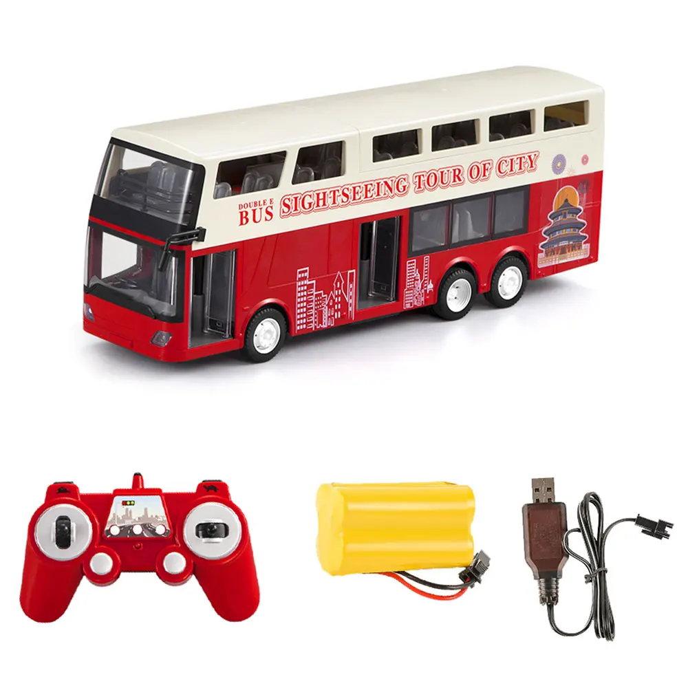 Ônibus de controle remoto 1:12 2.4g, com luzes de LED e efeitos sonoros.