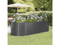 Vidaxl Canteiro Elevado Jardim 249x100x68 Aço Galvanizado Antracite