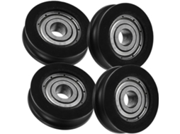 Conjunto De 4 Rodízios Para Porta Com Rolamento Em Pom Preto, Estrutur