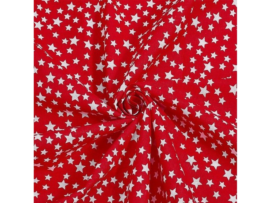 Tecido De Algodão 3 M X 1,55 M - Tecido Vermelho - Desenho De Estrelas - Tecido De Quilha - Criativo Para Costura - Perfeito Para Projetos Diy
