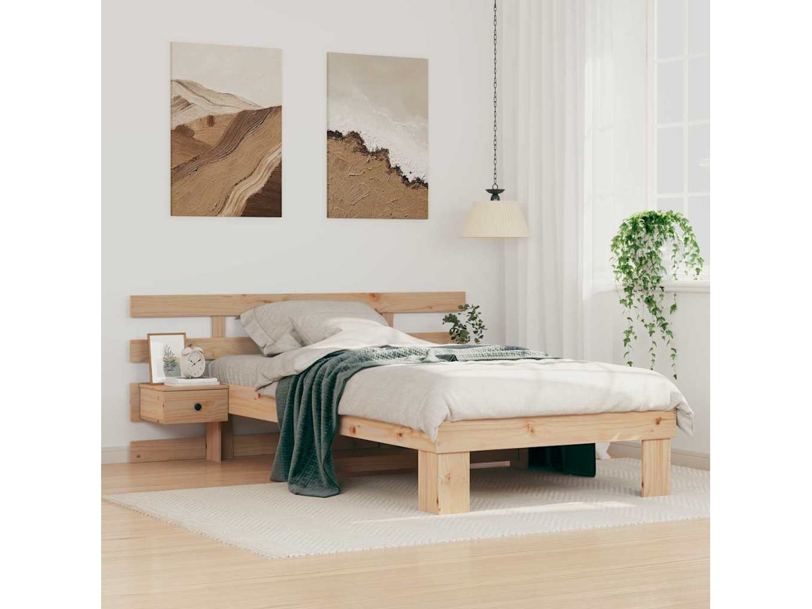 Vidaxl Estrutura da Cama com Cabeceira Castanho 80 X 200 Cm