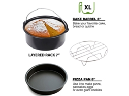 Acessórios Air Fryer LAXISCREED 7 Polegadas 3 Peças