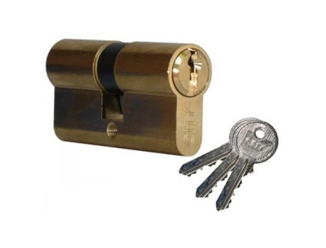 Fechadura Cilíndrica Dupla CAVERS City 40 X 40 5 Pinos Latão Niquelado Mate