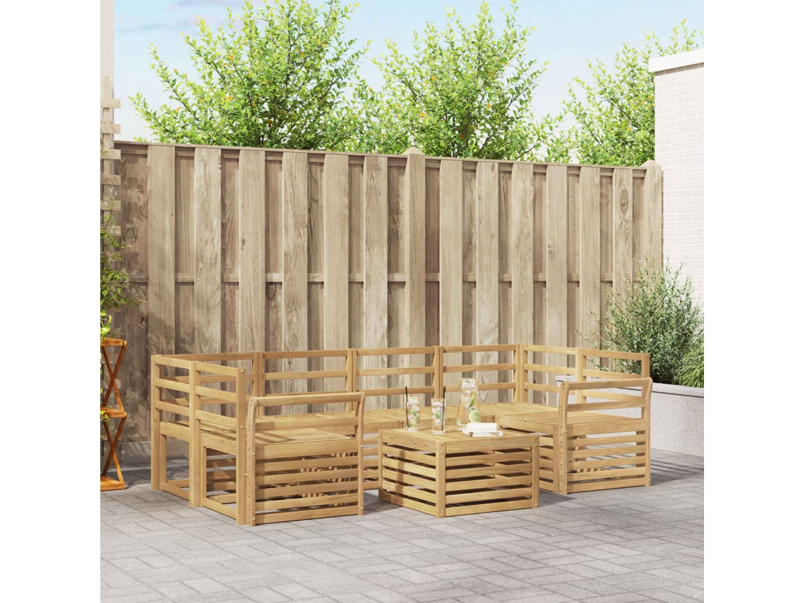 Vidaxl Conjunto De Sofás Para Exterior 7 Pcs Branco