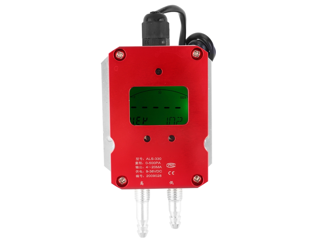 Transmissor De Pressão De Ar Inteligente Lcd 24v 4-20ma Sensor 0-500pa Para Ventilação Hospitalar