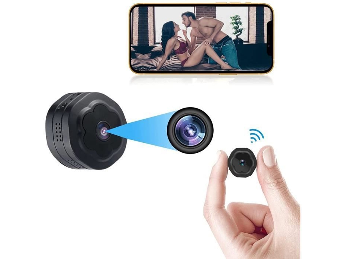 Câmera espiã - Mini câmera WiFi oculta HD 1080P - preta - visão noturna e detecção de movimento S/MARCA