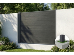 Cerca Composta Stockhorn 10m X 150cm Cinza Com Placas De Base
