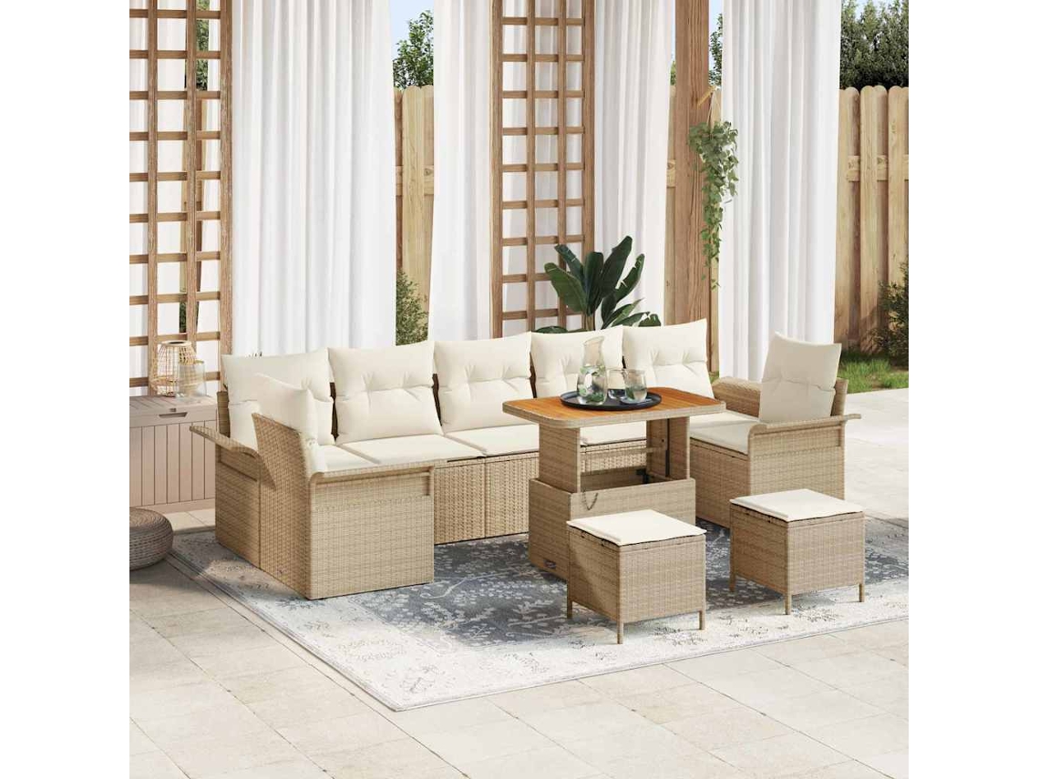 Vidaxl Conjunto De Sofá De Jardim 10 Unid. 9-número De Lugares