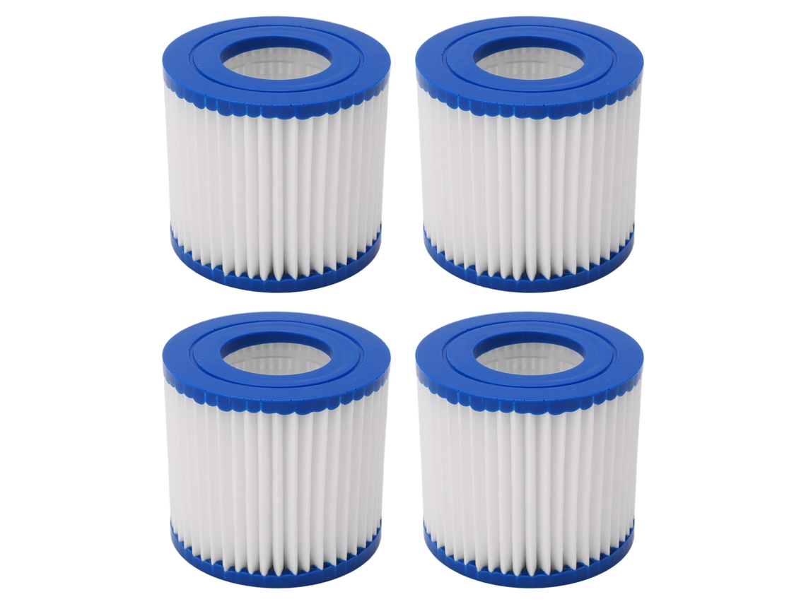 4 Peças Cartucho Filtro Piscina Spa Adsorção Forte Filtração Potente Limpeza Fácil