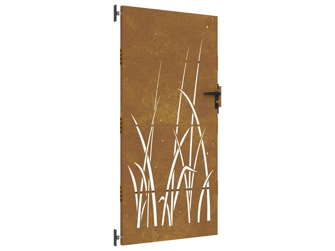 Portão de Jardim 85x200 Cm Aço Corten Design Erva MAISON EXCLUSIVE