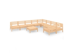 10 Pcs Conjunto Lounge de Jardim Pinho Maciço MAISON EXCLUSIVE