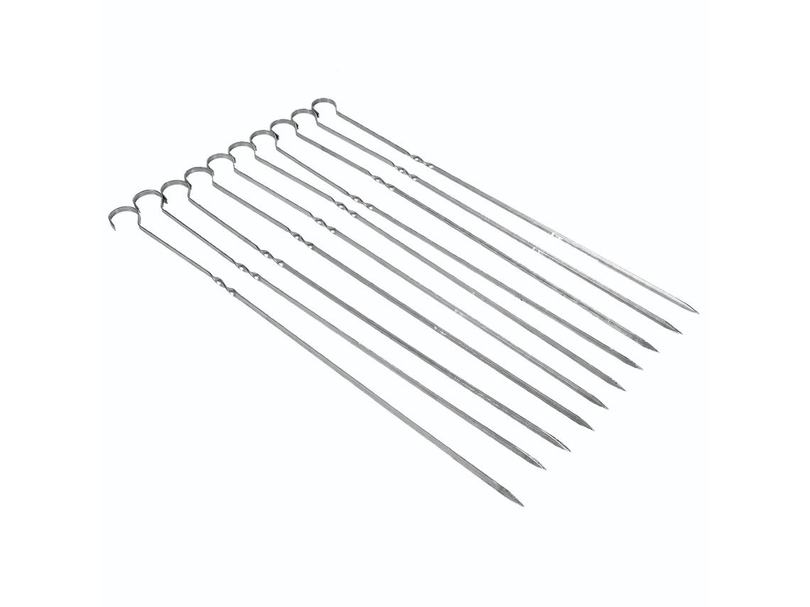 Espetos De Aço Inoxidável Longos 10pcs Para Churrasco