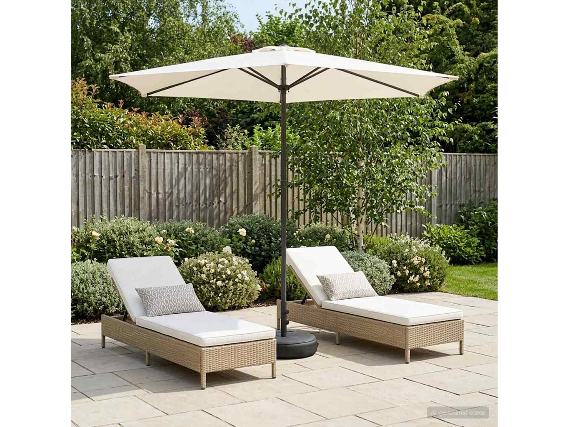 Vidaxl Parasol De Jardim Com Base 270 X 270 Cm Poliéster Retangular