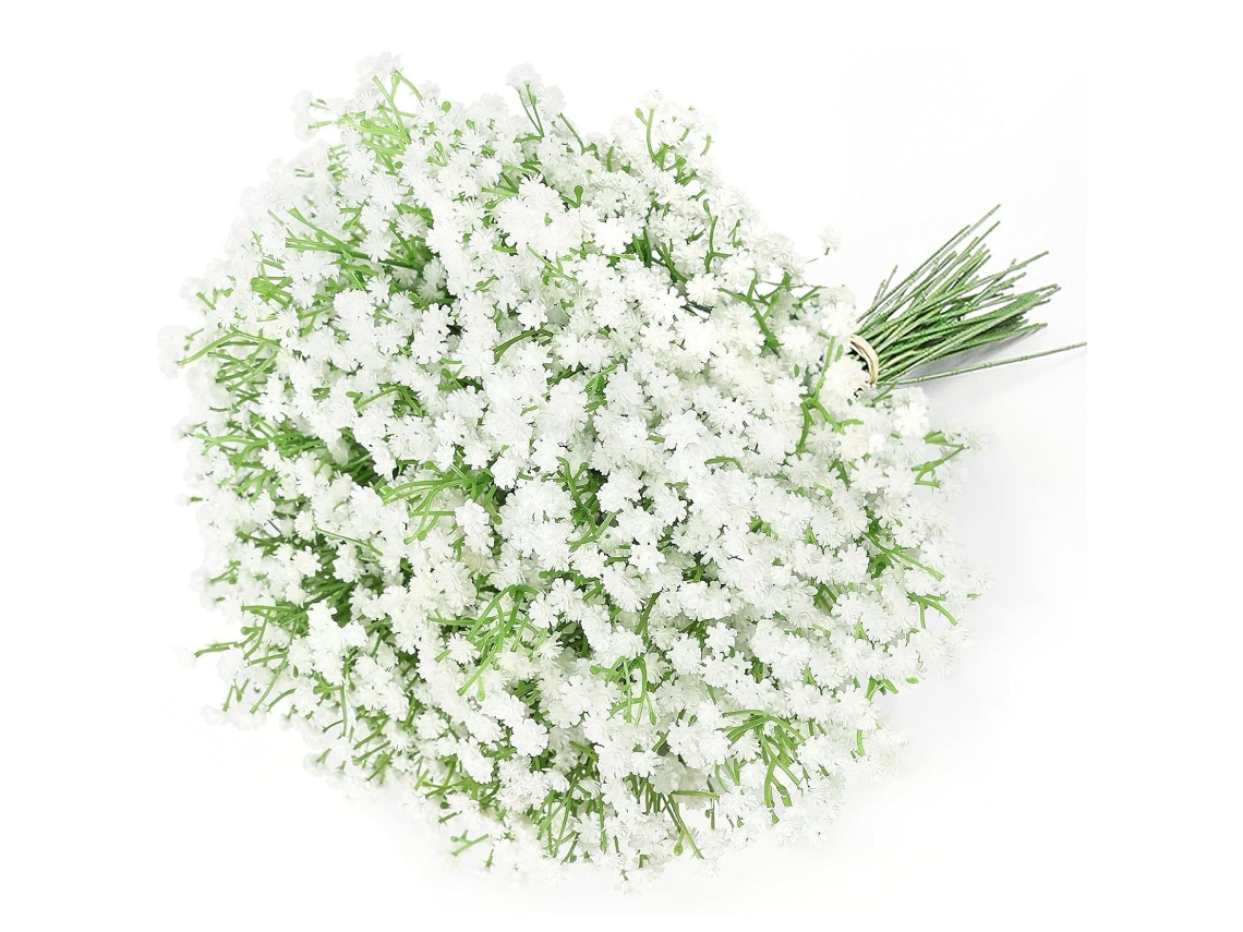 Buquê de Flores Artificiais Brancas Feitas À Mão, com 15 Peças, Toque Realista, Proteção Uv, para Casa e Casamento AQUAFORGE