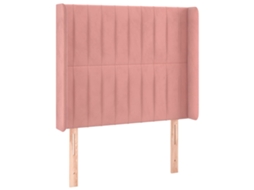 Cabeceira de Cama com Abas Veludo Rosa MAISON EXCLUSIVE (83x16x118 cm)