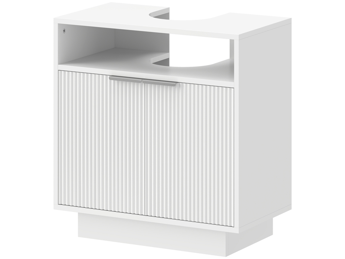 Móvel Para Lavatório Pousar Com 2 Portas Canaladas Para Com Ou Sem Pedestal 60x33x63 Cm Branco