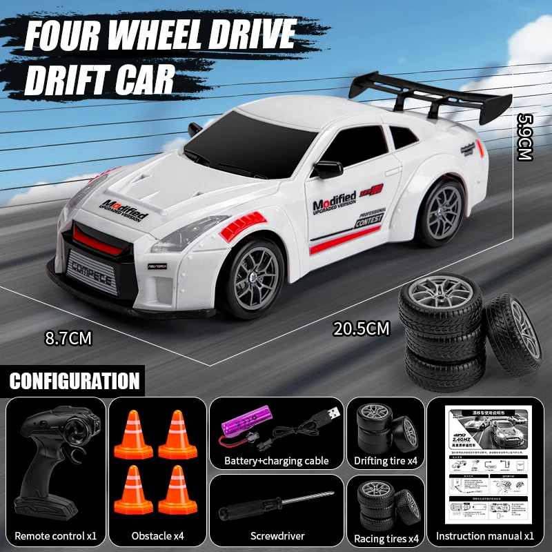 (b Branco) Edição Limitada Carro De Drift Com Controle Remoto 1:24, Carro De Drift De Alta Velocidade