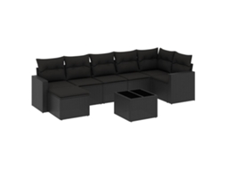 Garden Sofa Set, Garden Sofa Sets Vidaxl Preto Rattan / Vime (n/a)