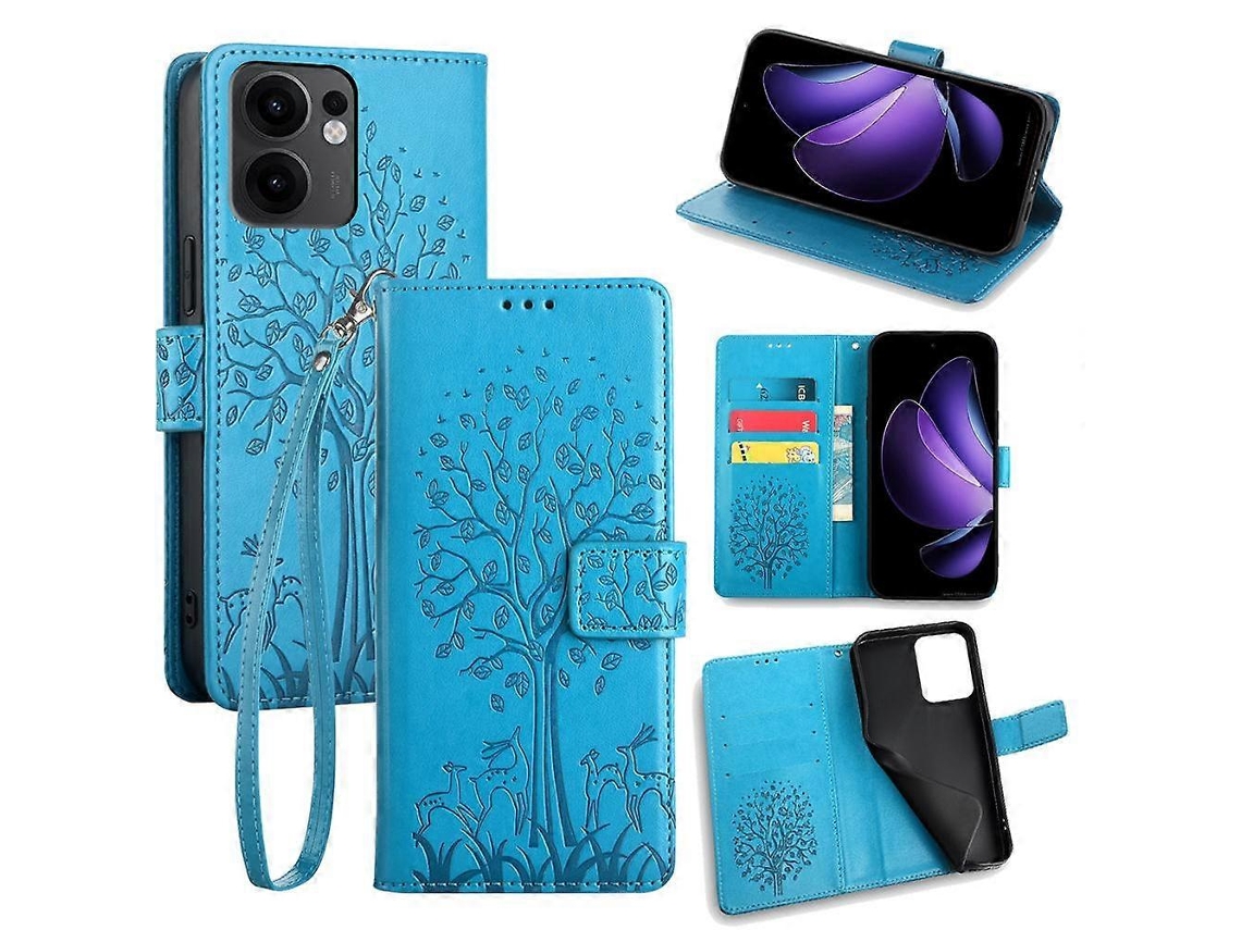 Capa De Couro Com Relevo De Árvore E Veado Para Oppo Reno13 F 5g/4g