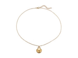 Colar Mulher Pingente Concha Estilo Retro Dourado Liga Leve Elegante Acessório Jóia
