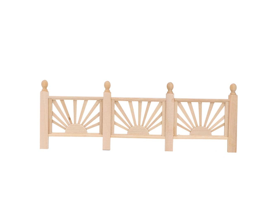 Primerox miniatura de Corrimão de Madeira para Casa de Boneca 1:12 Acessório Jardim Sacada Decoração