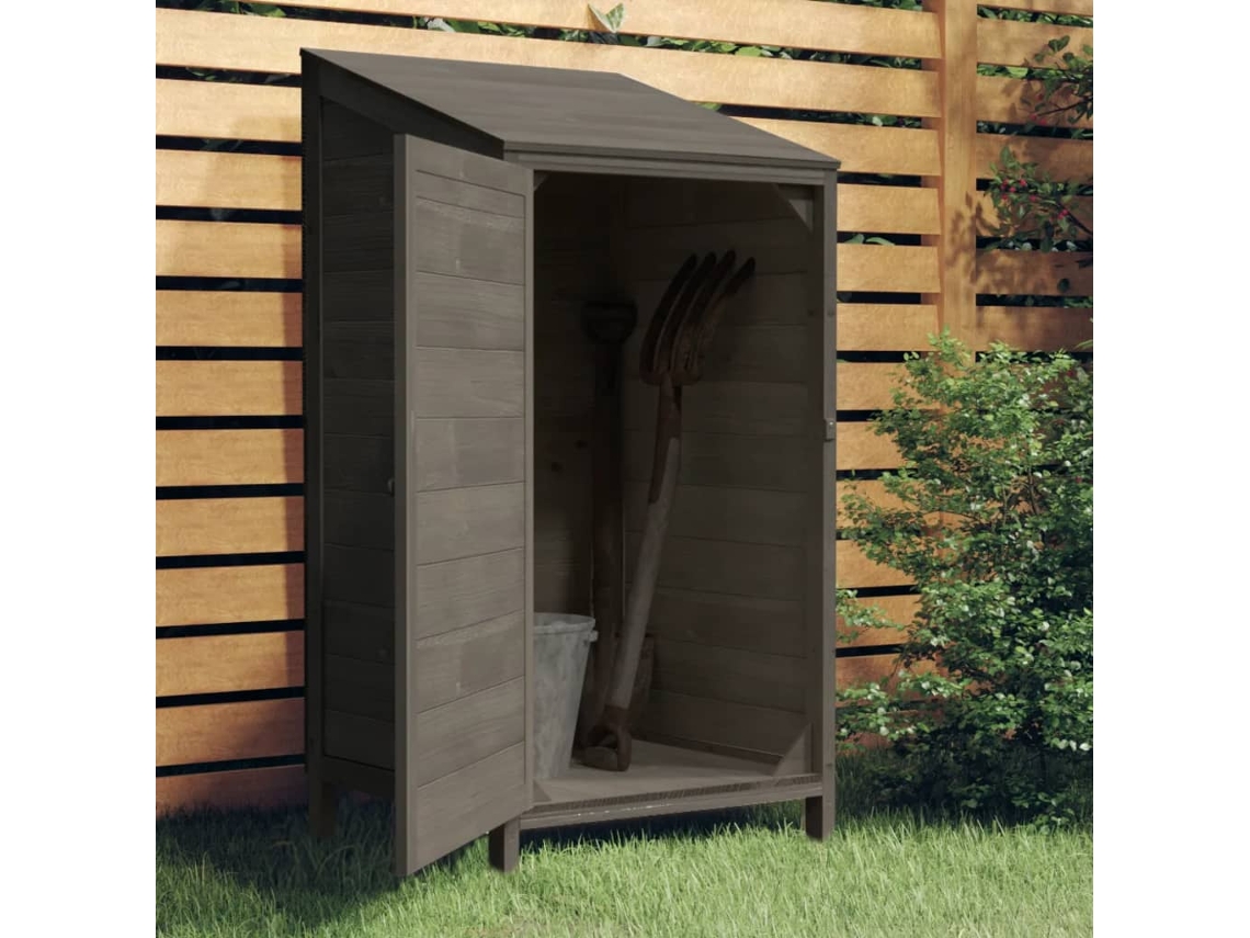 Vidaxl Abrigo De Jardim 55x52x112 Cm Madeira De Abeto Maciça Antracite