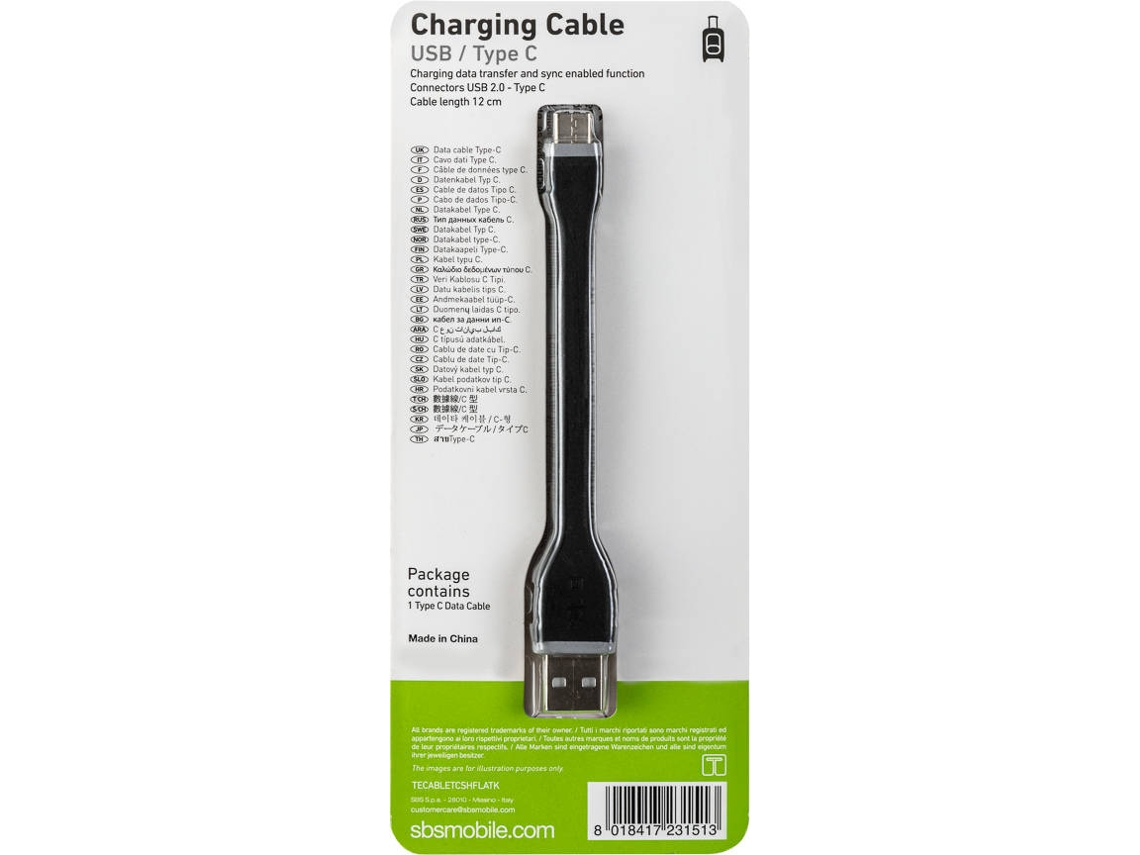 Cabo SBS Mini (USB - USB-C - 0.12m - Azul)