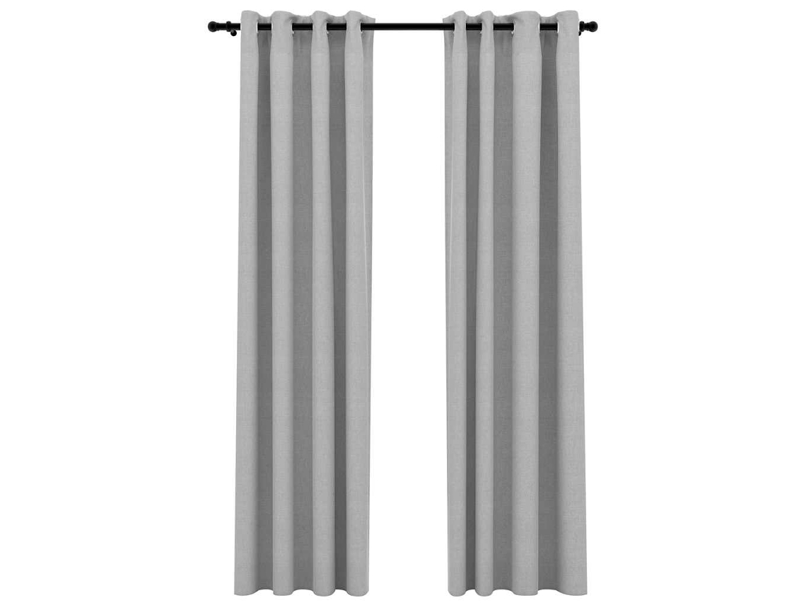 Maison Exclusive - Cortinas Opacas Aspeto Linho C/ Ilhós 2 Pcs 140x225 Cm Cinzento
