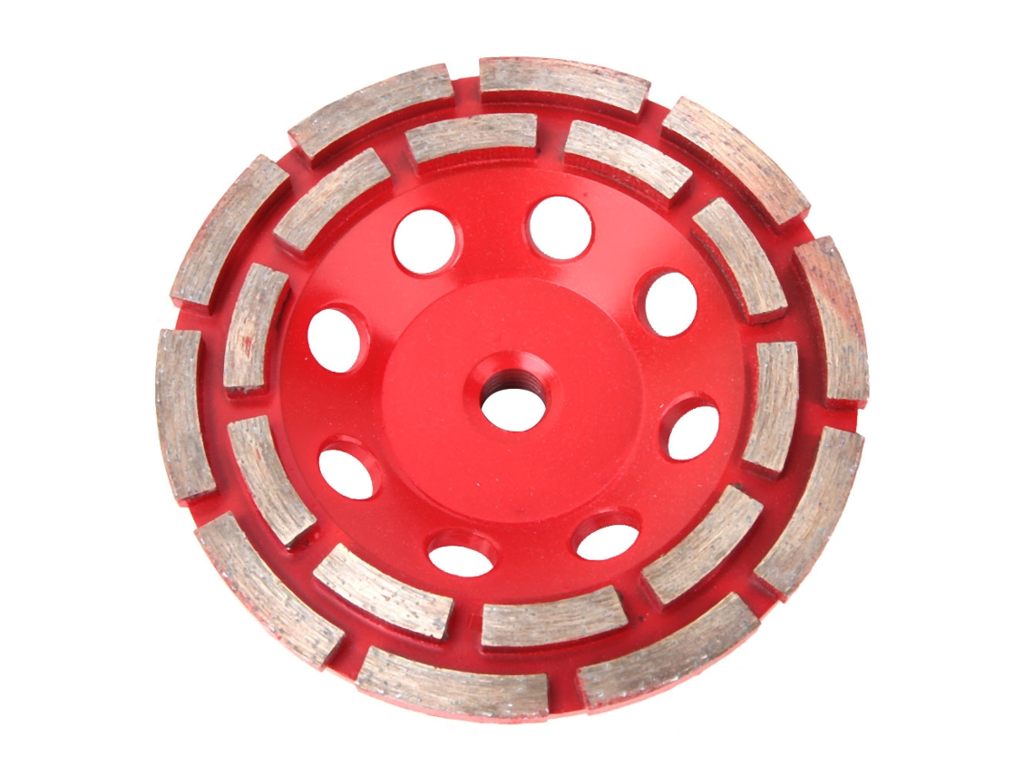 Disco De Esmeril De Copa De Segmentos Diamante De Doble Fila 4" Para Concreto Granito Mármol
